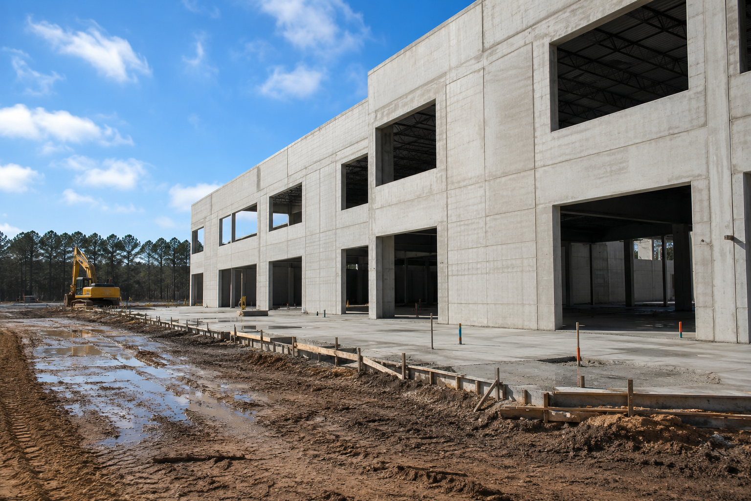 Construction project manager reviewing commercial build schedule in Jacksonville, Florida
