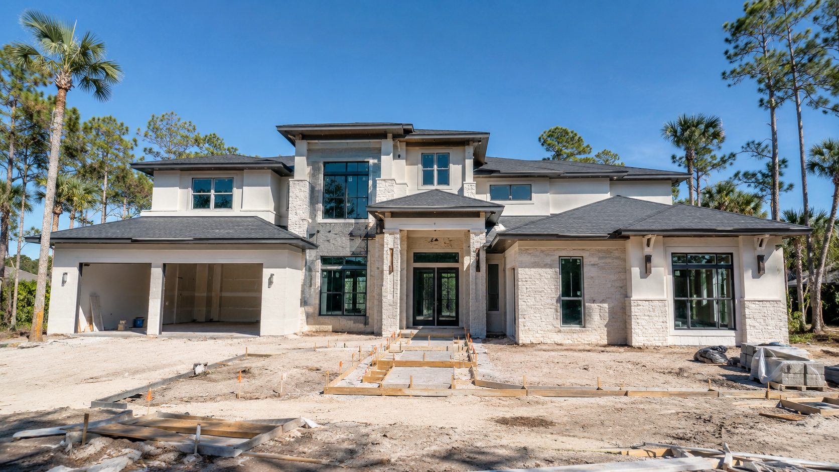 Custom Built Homes in Jacksonville, FL: A Real Cost-Per-Square-Foot Guide custom built homes under construction on a Northeast Florida lot near Jacksonville