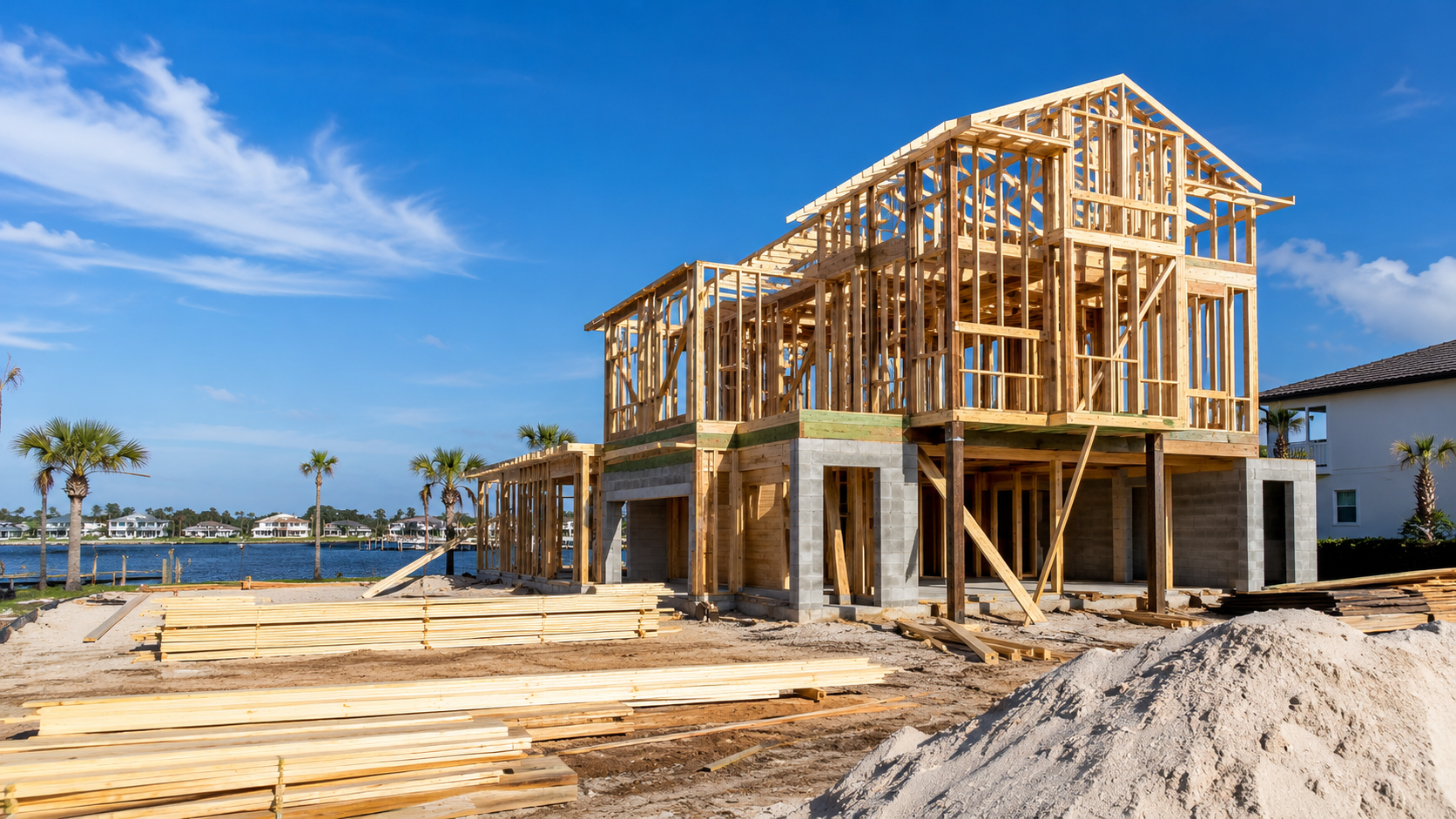 Ground Up Construction Timeline: How Long Does It Take to Build in Jacksonville? ground up construction timeline framing progress on a jacksonville home