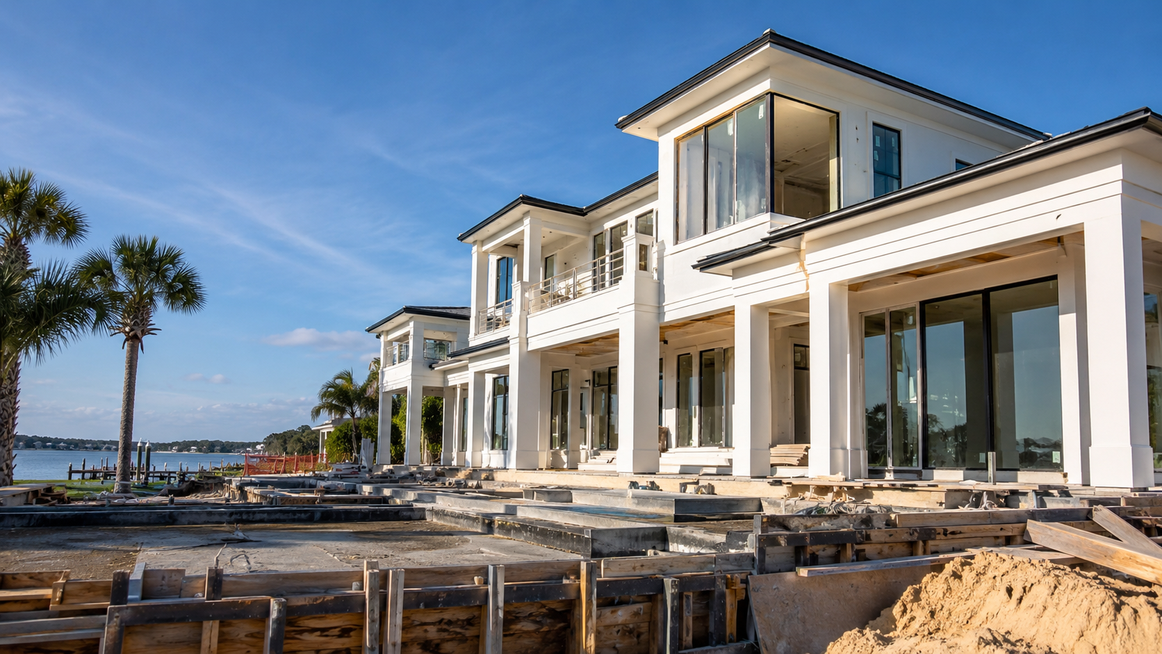 Luxury Builders in Northeast Florida: What Sets the Best Apart Luxury builders constructing a high-end custom home in Northeast Florida