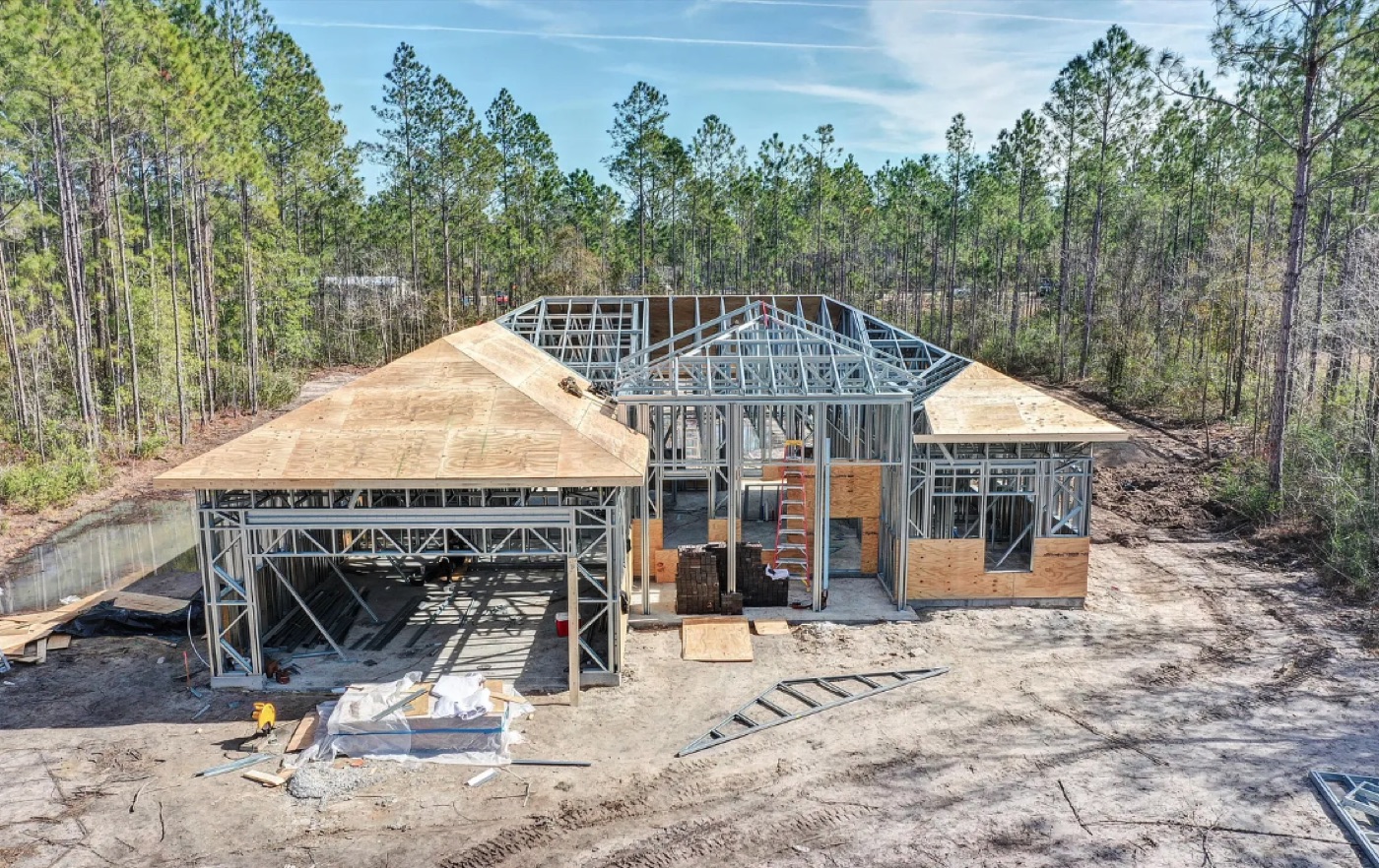 Light gauge metal framing of a custom home by Ofir Engineering
