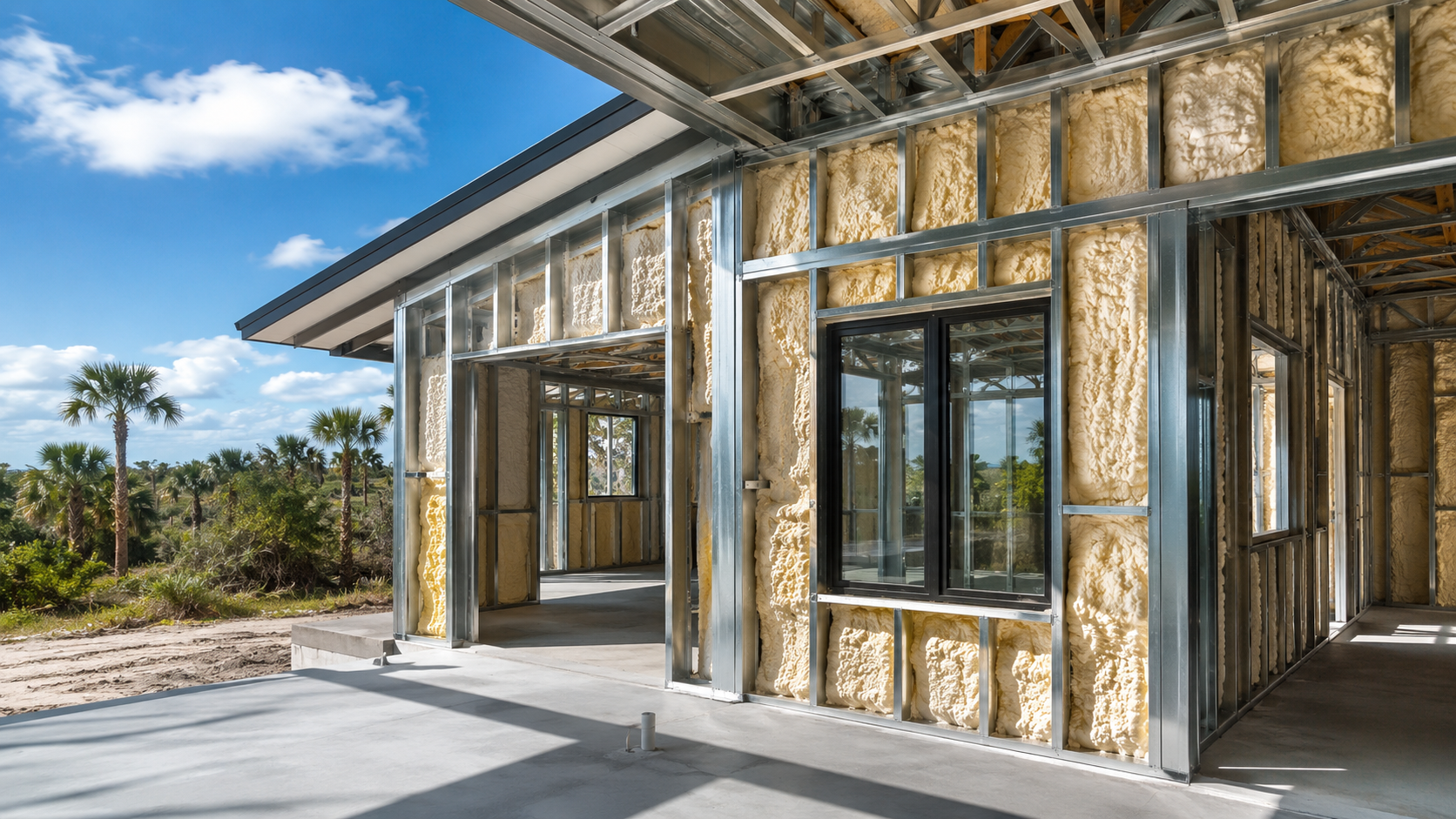 Energy Efficiency & Insulation in Steel-Frame Florida Homes Energy code compliance during the building process for a steel frame Florida home