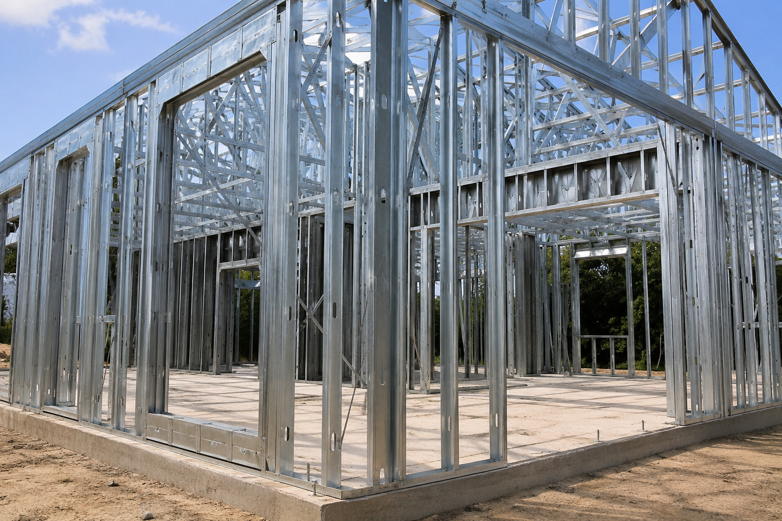 Steel Framing & the Florida Building Code: Wind, Strength & Compliance Steel framing under construction on a Jacksonville Florida home meeting code wind requirements