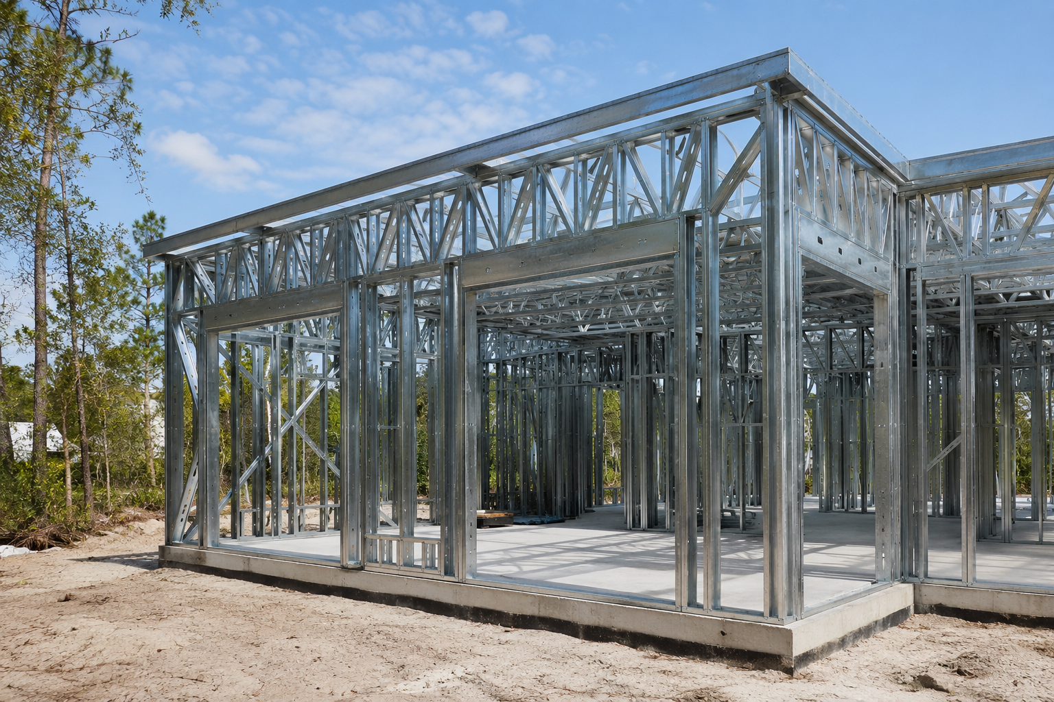 Termite-Proof Construction: Why Steel Framing Resists Pests in Florida Galvanized steel framing on a Jacksonville Florida home resistant to termites