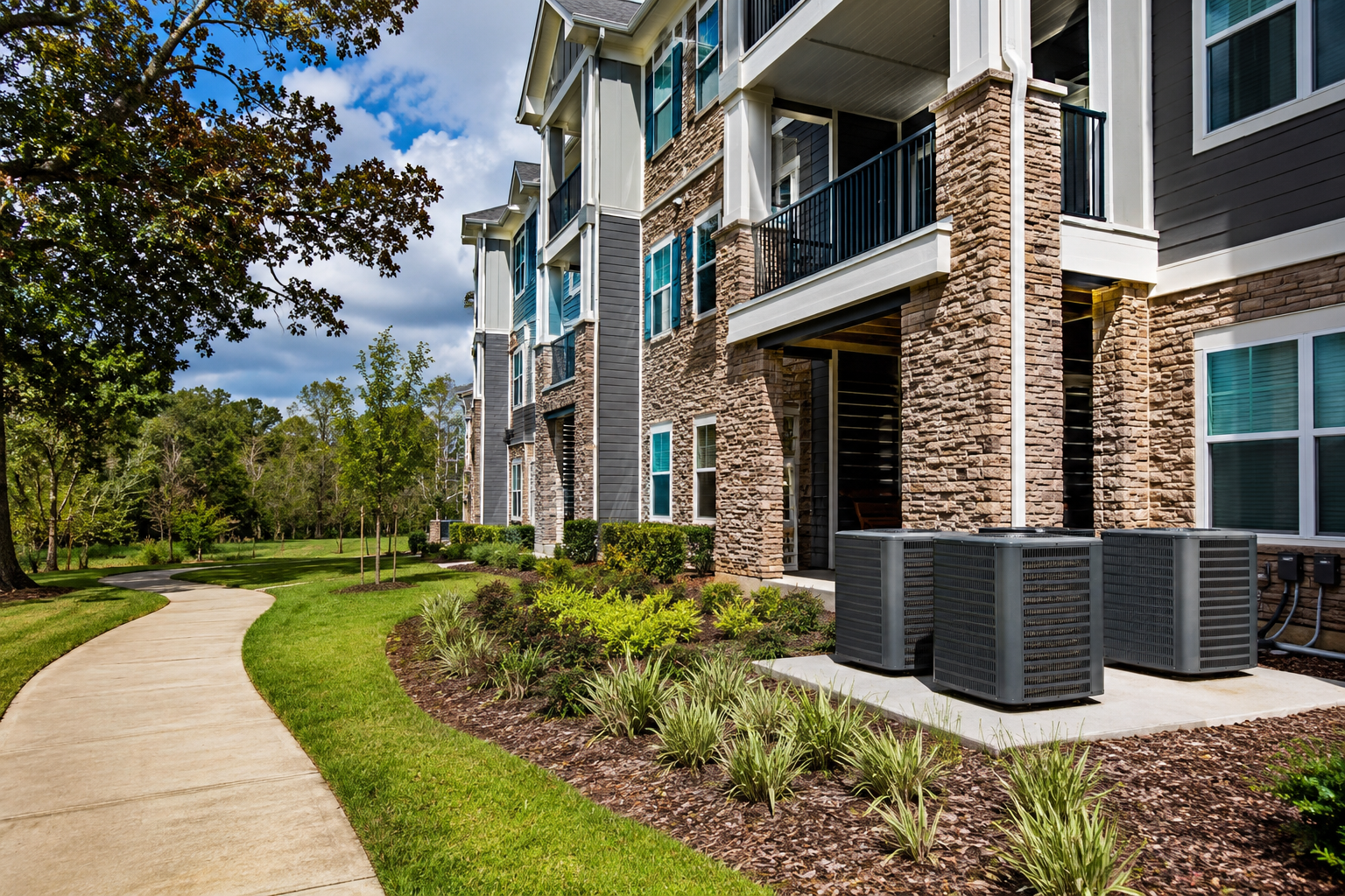 Apartment Builder Long Term Maintenance: What the Handover Must Cover for Florida Humidity and Salt Air Apartment community under construction in Northeast Florida with envelope and mechanical systems being installed