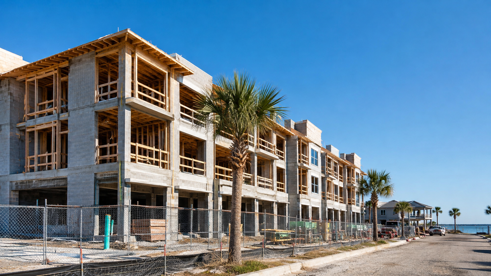 Apartment builder reviewing permit requirements on a Jacksonville multifamily construction site