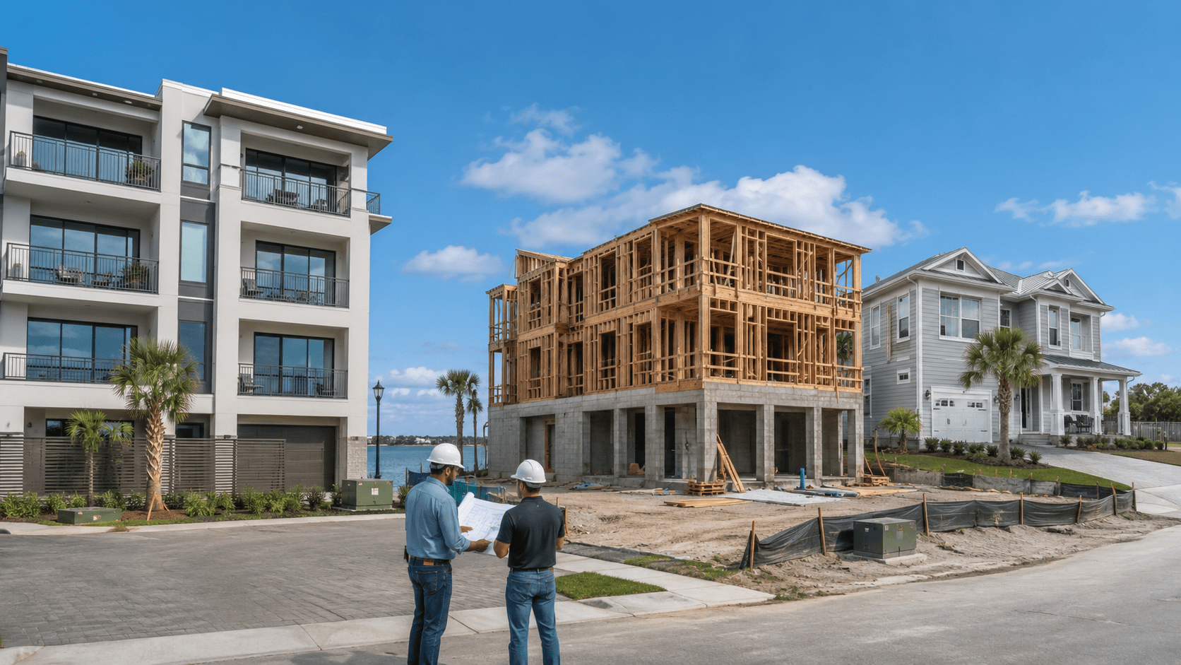 Apartment builder versus alternatives decision — new multifamily construction under way in Jacksonville, Florida