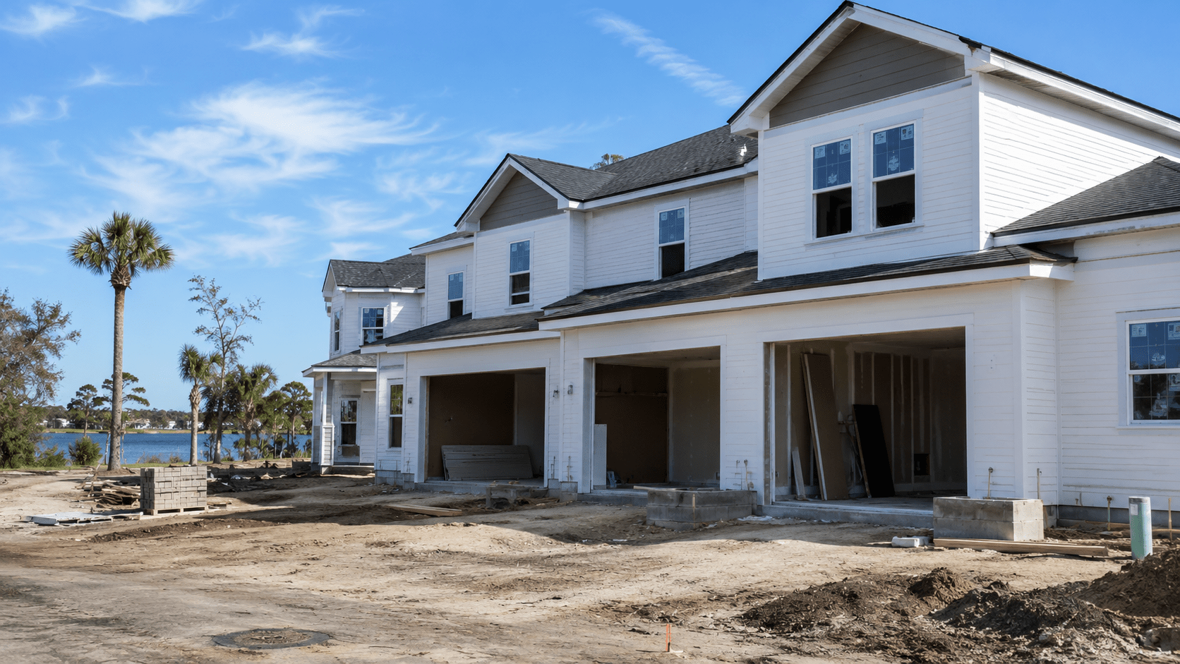 Build to Rent Builder Insurance Impact: How New Construction Changes Florida Premiums Build to rent homes under construction in Jacksonville with builders risk coverage in place