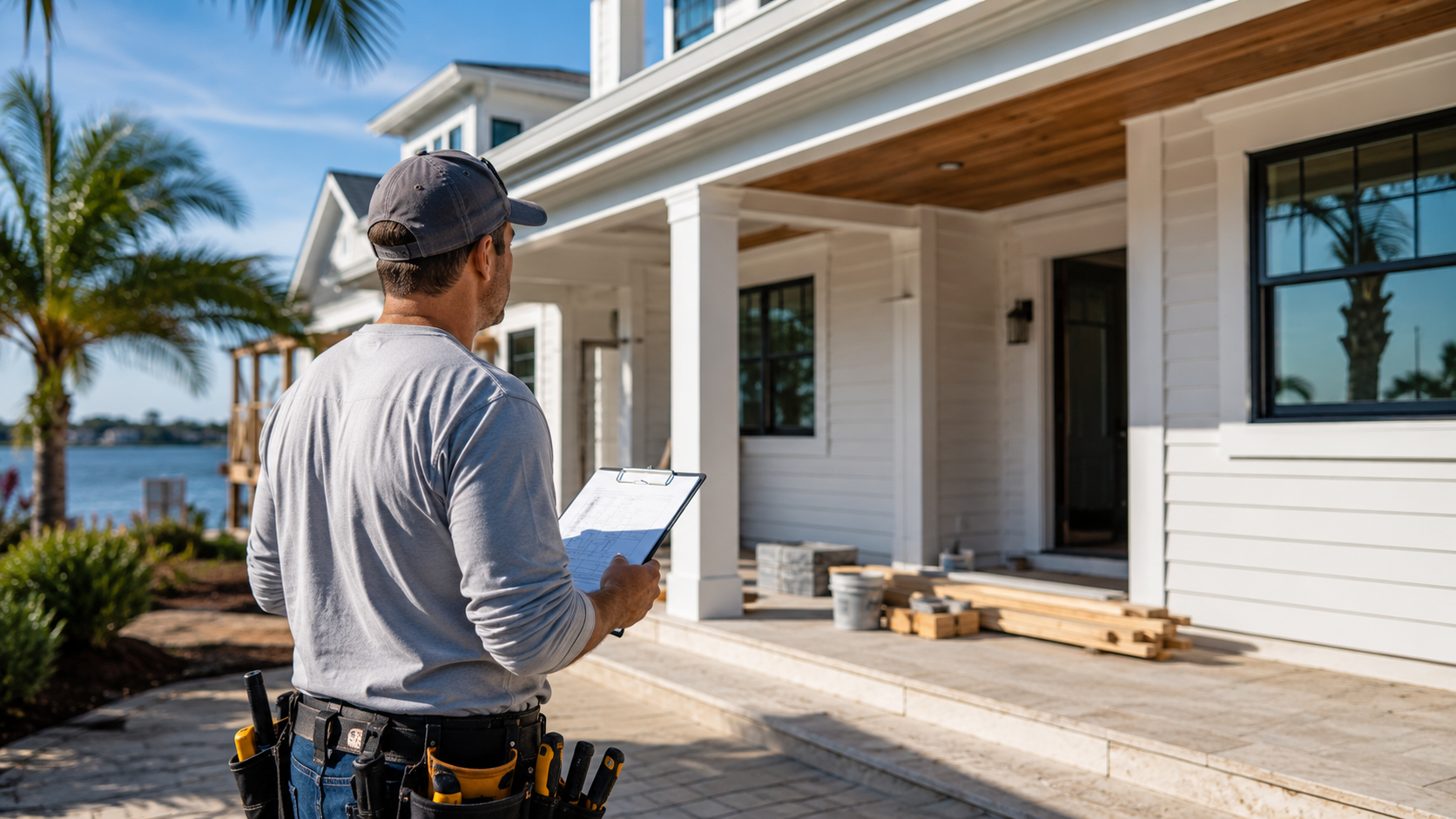 Contractor for Home Renovation Long Term Maintenance: The Florida Humidity and Salt Air Handover Contractor for home renovation long term maintenance inspection of exterior sealant and hardware on a Jacksonville home