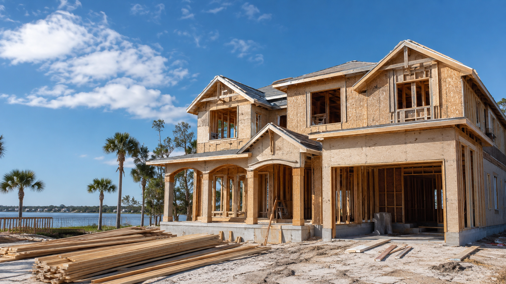 Custom Built Homes Schedule: Jacksonville Milestones From Land Contract to Certificate of Occupancy Custom built homes schedule milestone walkthrough at a new home under construction in Jacksonville, Florida