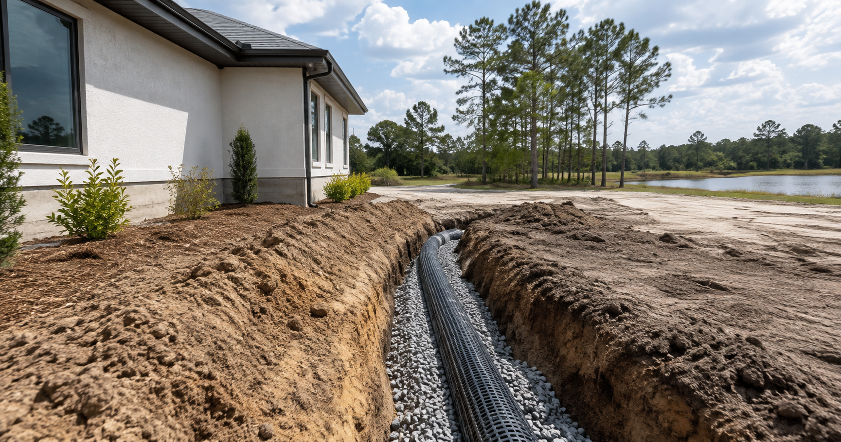 Custom Built Homes Soil and Drainage: How Northeast Florida Lots Shape a New Build Site preparation, engineered fill, and stormwater work on a Jacksonville custom home lot