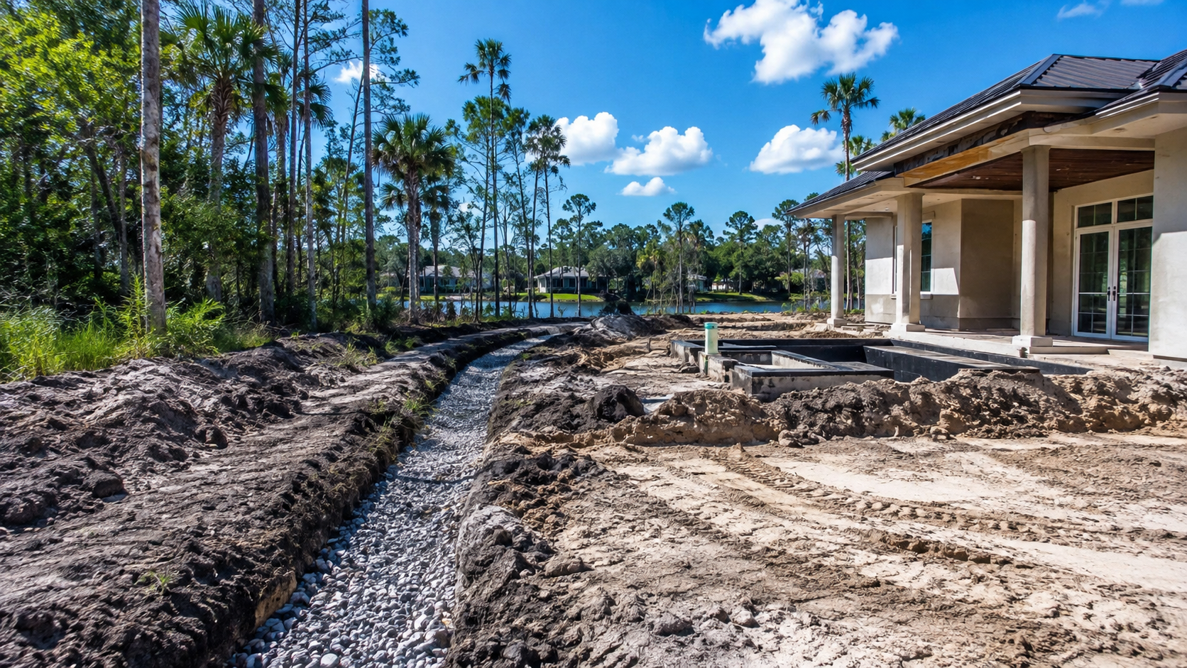 Custom Built Homes Soil and Drainage: How Northeast Florida Lots Shape a New Build Custom built homes soil and drainage evaluation on a Northeast Florida building lot