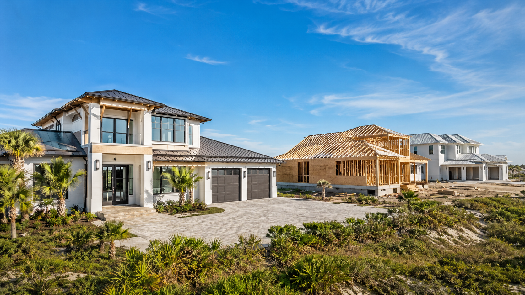 Custom Built Homes Versus Alternatives in Jacksonville: When Building Is Actually the Cheaper Choice Custom built homes versus alternatives being weighed on a Jacksonville, Florida residential construction site