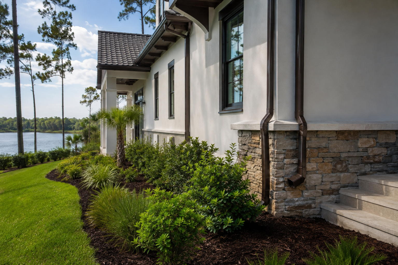High End Home Builders and Long Term Maintenance in Florida Humidity and Salt Air Maintenance inspection of exterior sealant joints and impact windows on a Northeast Florida luxury home