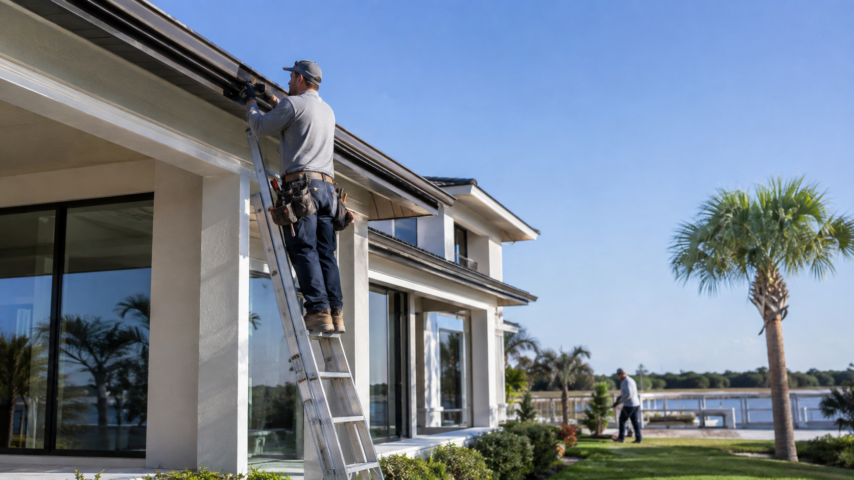 High End Home Builders and Long Term Maintenance in Florida Humidity and Salt Air High end home builders long term maintenance review of a coastal luxury home exterior in Ponte Vedra, Florida