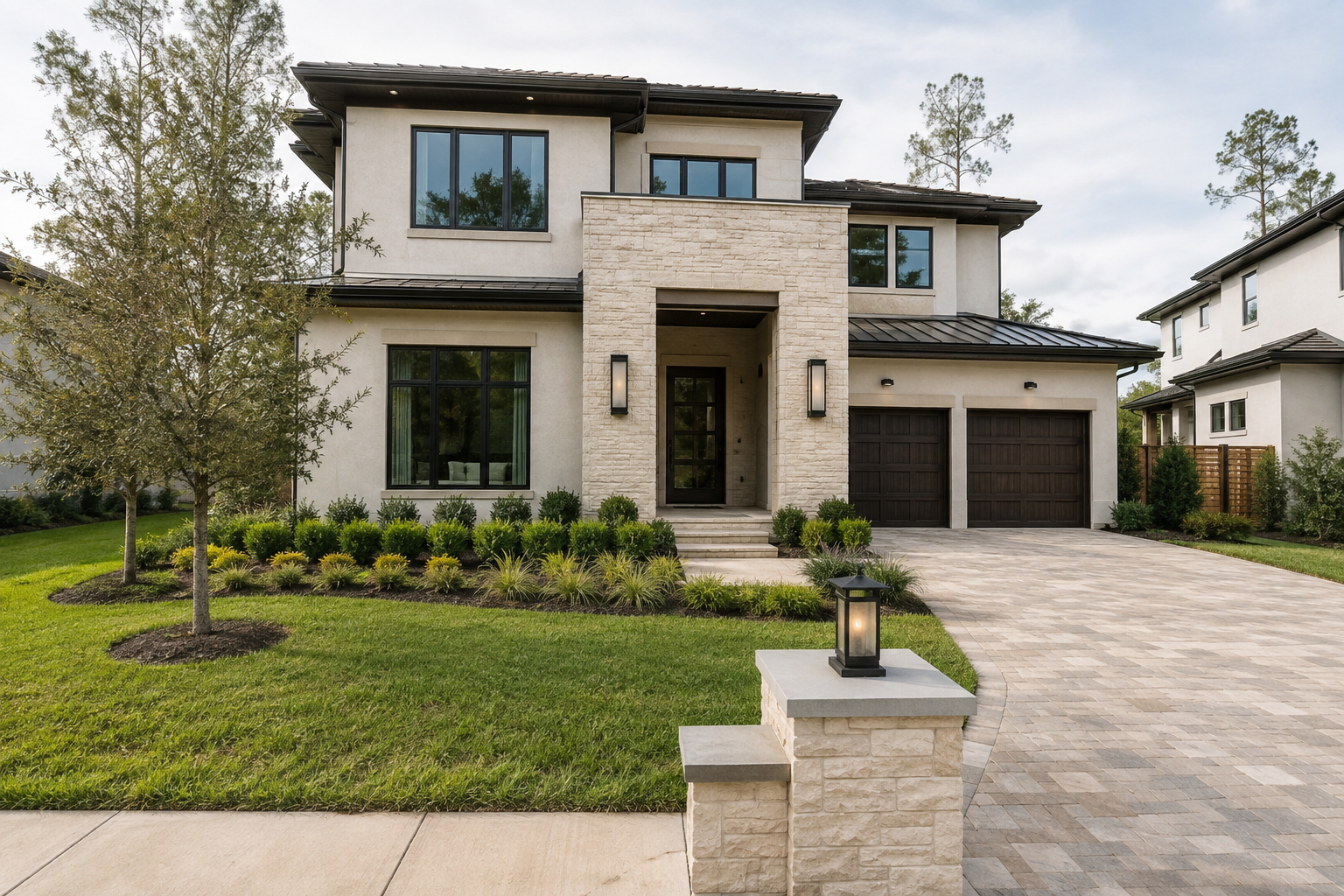 High End Home Builders Resale Value in Northeast Florida: Which Choices Return and Which Do Not Luxury custom home under construction in Ponte Vedra showing structural and envelope work