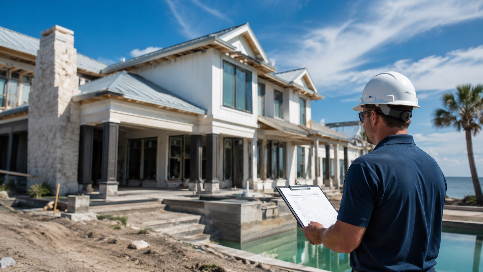 High End Home Builders and Wind Mitigation: Jacksonville Code Requirements and Insurance Savings High end home builders installing wind mitigation features on a luxury Jacksonville residence
