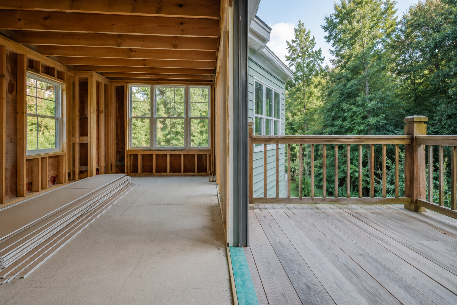 Home Addition Builders Near Me Permit Requirements: The Duval County Sequence Framing inspection underway on a room addition tied into an existing Jacksonville home