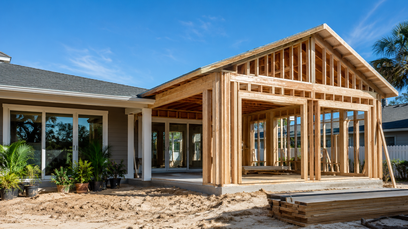 Home Additions Near Me Draw Schedule: How Florida Renovation Lenders Release Funds Home additions near me draw schedule inspection at a room addition under construction in Jacksonville, Florida