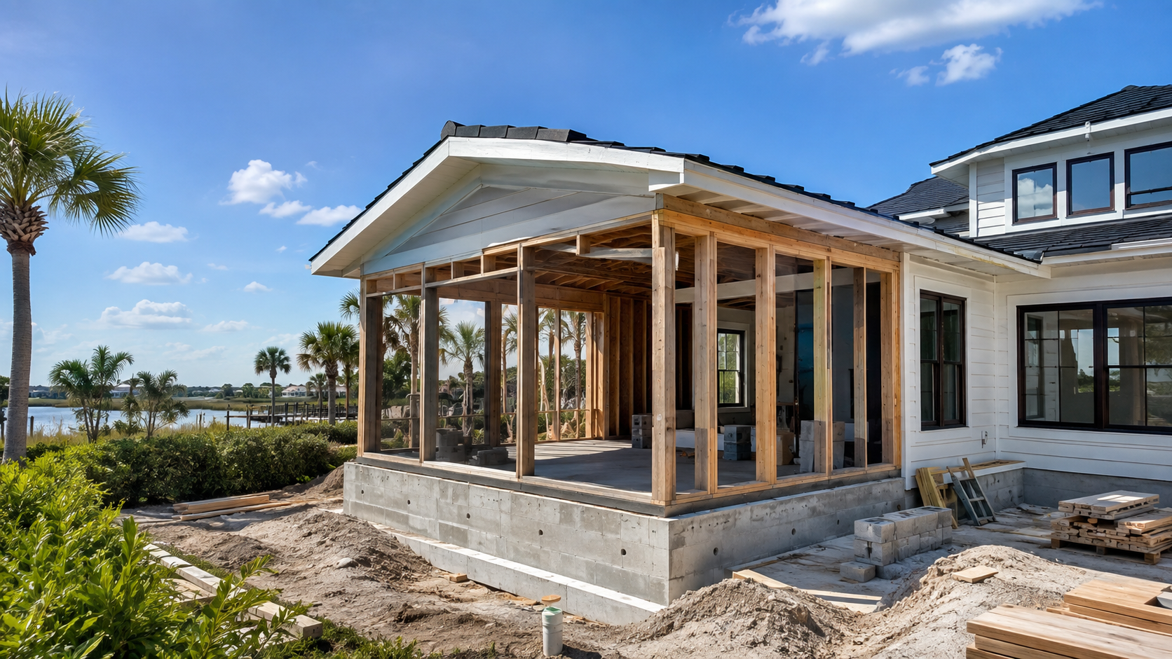 Home Additions Near Me Insurance Impact on Florida Premiums Home additions near me insurance impact assessed during an addition project in Jacksonville, Florida