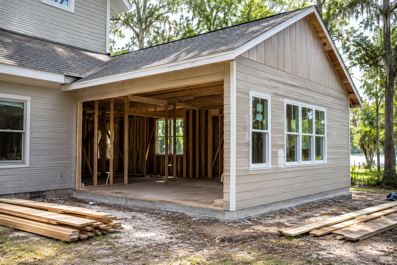 Home Additions Near Me Warranty Coverage: What Florida Statute Actually Guarantees Northeast Florida home addition construction documented for warranty and defect claim purposes