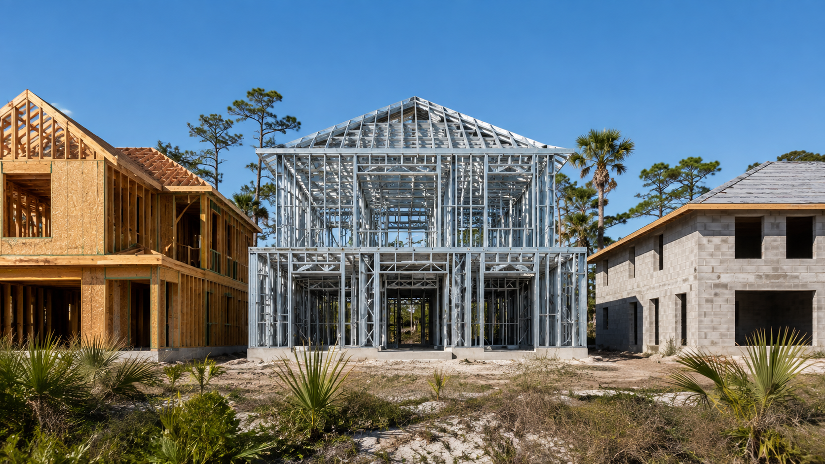 Metal Frame House Versus Alternatives: When Steel Costs Less Than Wood or Block in Jacksonville Metal frame house versus alternatives comparison at a steel framed residential structure in Jacksonville, Florida