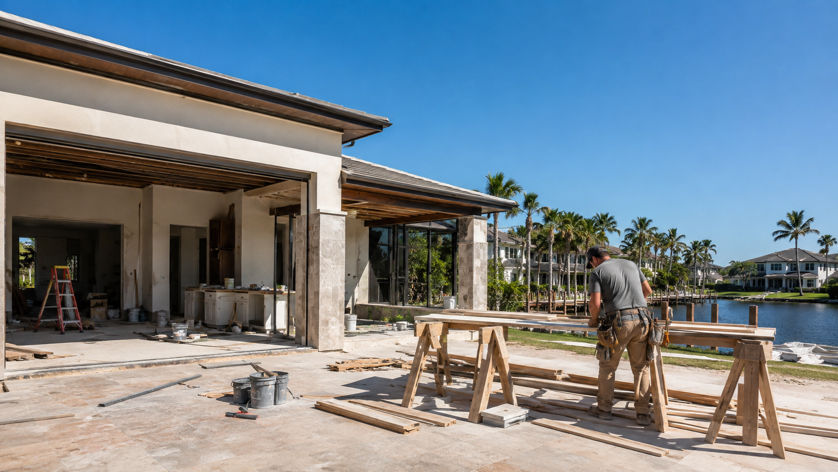 What a Remodel Contractor Costs in Jacksonville, FL Remodel contractor reviewing whole-home renovation scope with homeowners in Jacksonville, FL