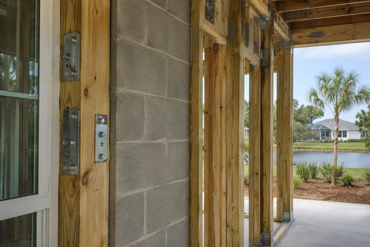 Impact-rated window installation as part of a wind mitigation retrofit on a Northeast Florida remodel