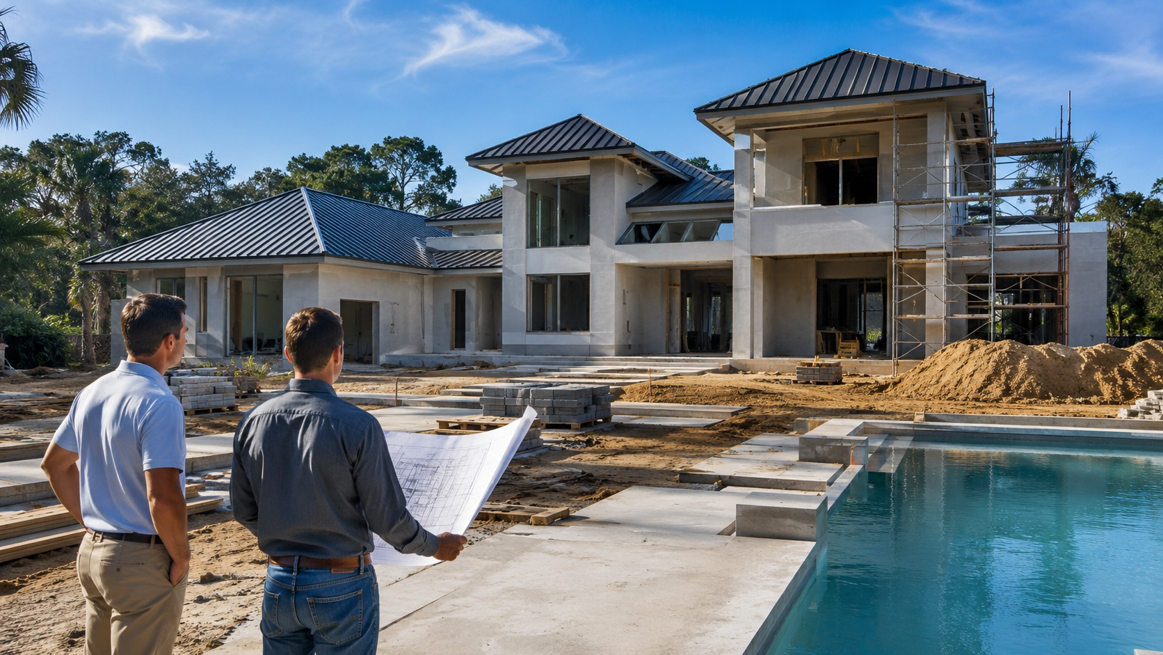 Luxury Custom Home Builders Schedule in Jacksonville: The Milestones That Set Your Move-In Date Luxury custom home builders schedule milestones tracked on a high-end residence under construction in Jacksonville, Florida